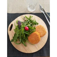 تخته گوشت چوبی گرد دسته دار بلوط _4410 _