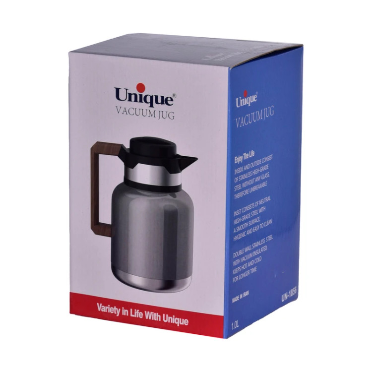 فلاسک یونیک مدل UN-1856 ظرفیت ۱ لیتر با دسته چوبی