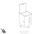 سطل شکر چوبی رابروود(Baloot) مدل2204 بلوط _درب کشویی با پنجره شفاف