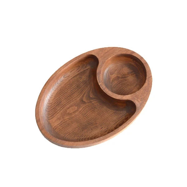 اردو خوری بیضی ۲ خانه چوبی بلوط – کد 4514