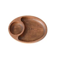 اردو خوری بیضی ۲ خانه چوبی بلوط – کد 4514