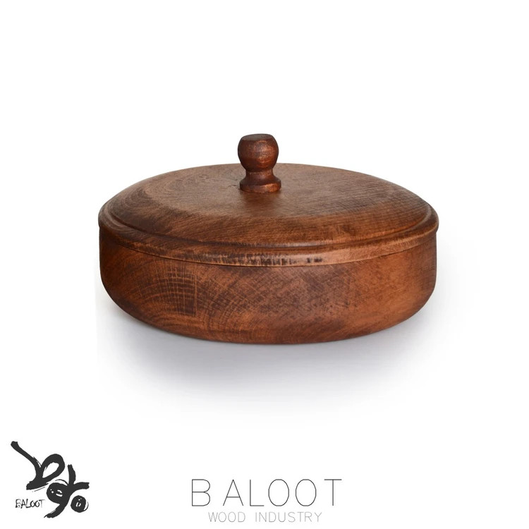 قندان چوبی گرد بلوط قطر ۱۸ سانتیمتر – کد4435