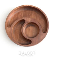 اردور چوبی گرد لوکس ۲۸ سانتی با 3 خانههلالی بلوط– کد 4510