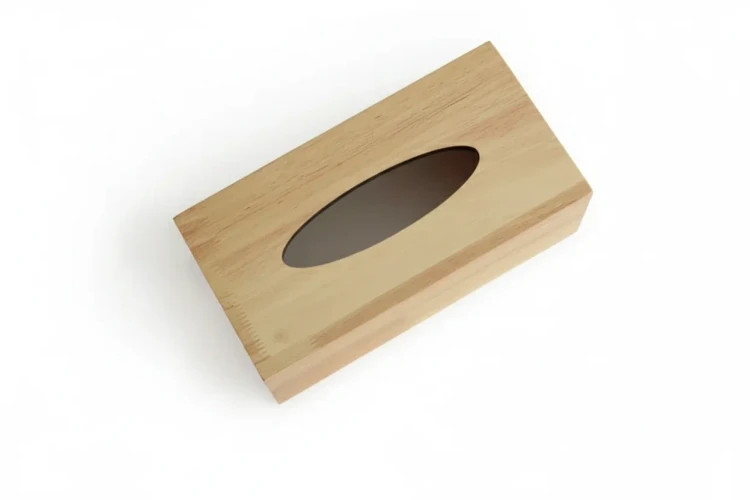 جای دستمال کاغذی چوبی رومیزی بلوط – کد 2227