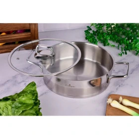 تابه دو دسته استیل یونیک کد UN-9912 سایز ۲۴