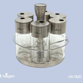 ست ادویه ۶ عددی استیل گردان یونیک مدل UN-1620