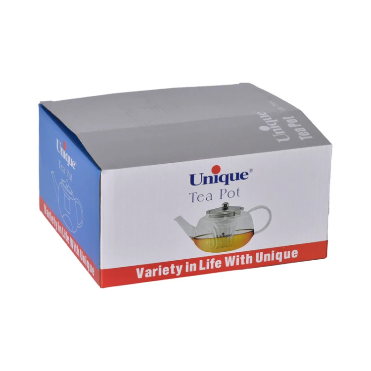 قوری یونیک مدل UN-7964 ظرفیت ۸۰۰ میلیلیتر با بدنه پیرکس