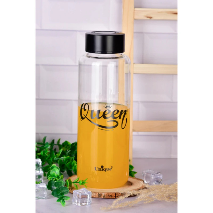 بطری آب شیشه ای با درب مشکی 1030میل یونیک کد UN-3064