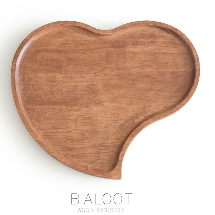 سینی چوبی طرح قلب بلوط – کد 3328