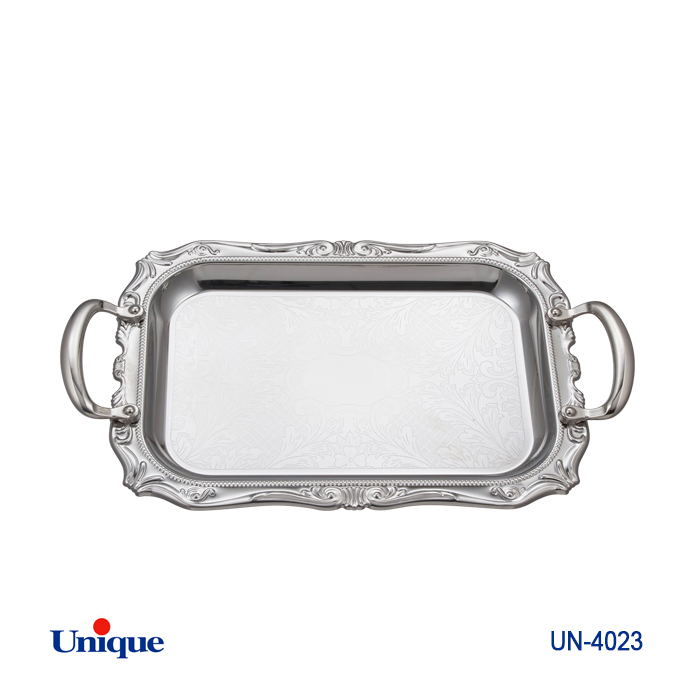 سینی استیل یک میل یونیک Unique بدون پایه کوچک کد UN-4023
